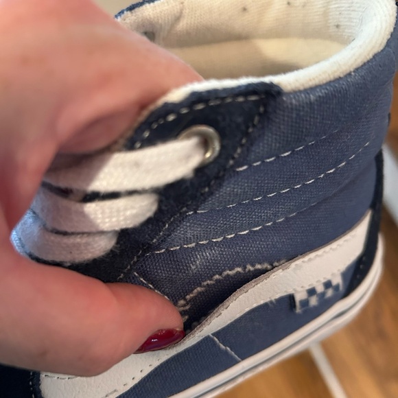 Vans Blue and White High-Top Sneakers - Picture 11 of 12